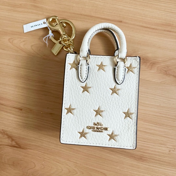 Coach North/South Mini Tote Bag Charm With Star Print # CX074 - Picture 1 of 5